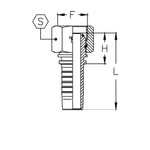 Фитинг DN 06 BSP (Г) 1/4 (90) (накидная гайка, o-ring)