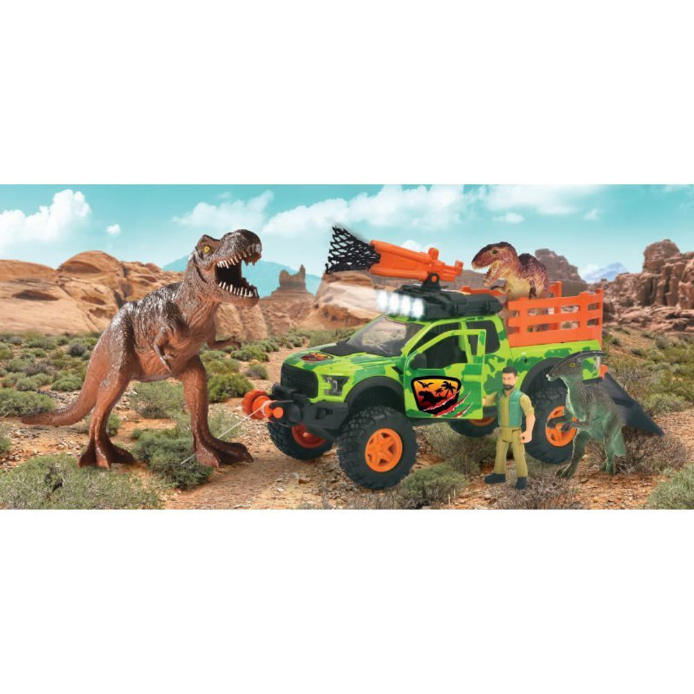 Dickie Playlife - Автомобиль для отслеживания динозавров, 25 см 3837026