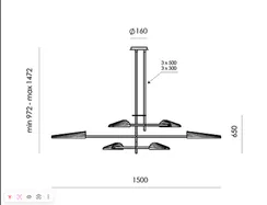 Люстра Bion 6L черная с черными абажурами