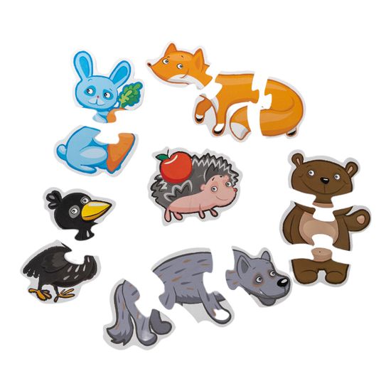 Пазлы-контуры "Лесные животные" 6 фигурок Baby Toys (мягкие)