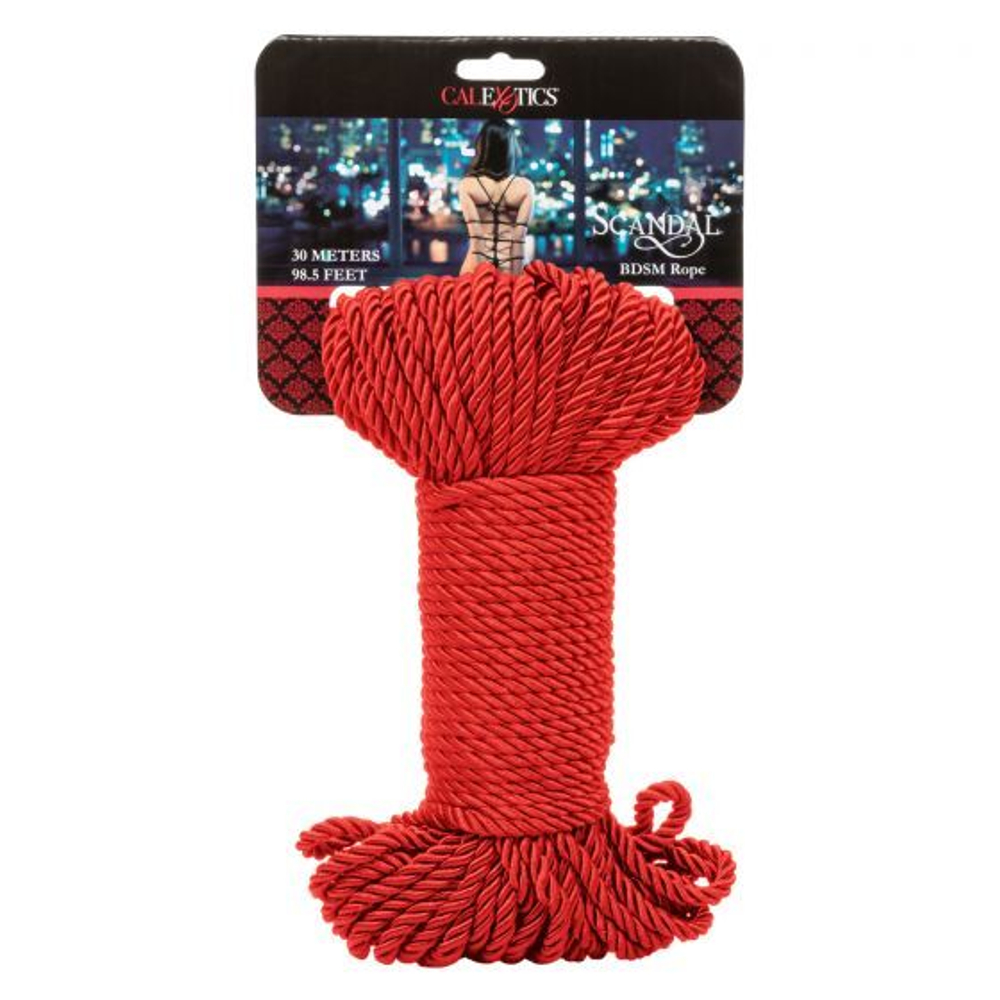 Красная веревка для связывания BDSM Rope - 30 м. (Цвет: красный)