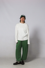 Брюки-бананы из футера без начеса "Трава"