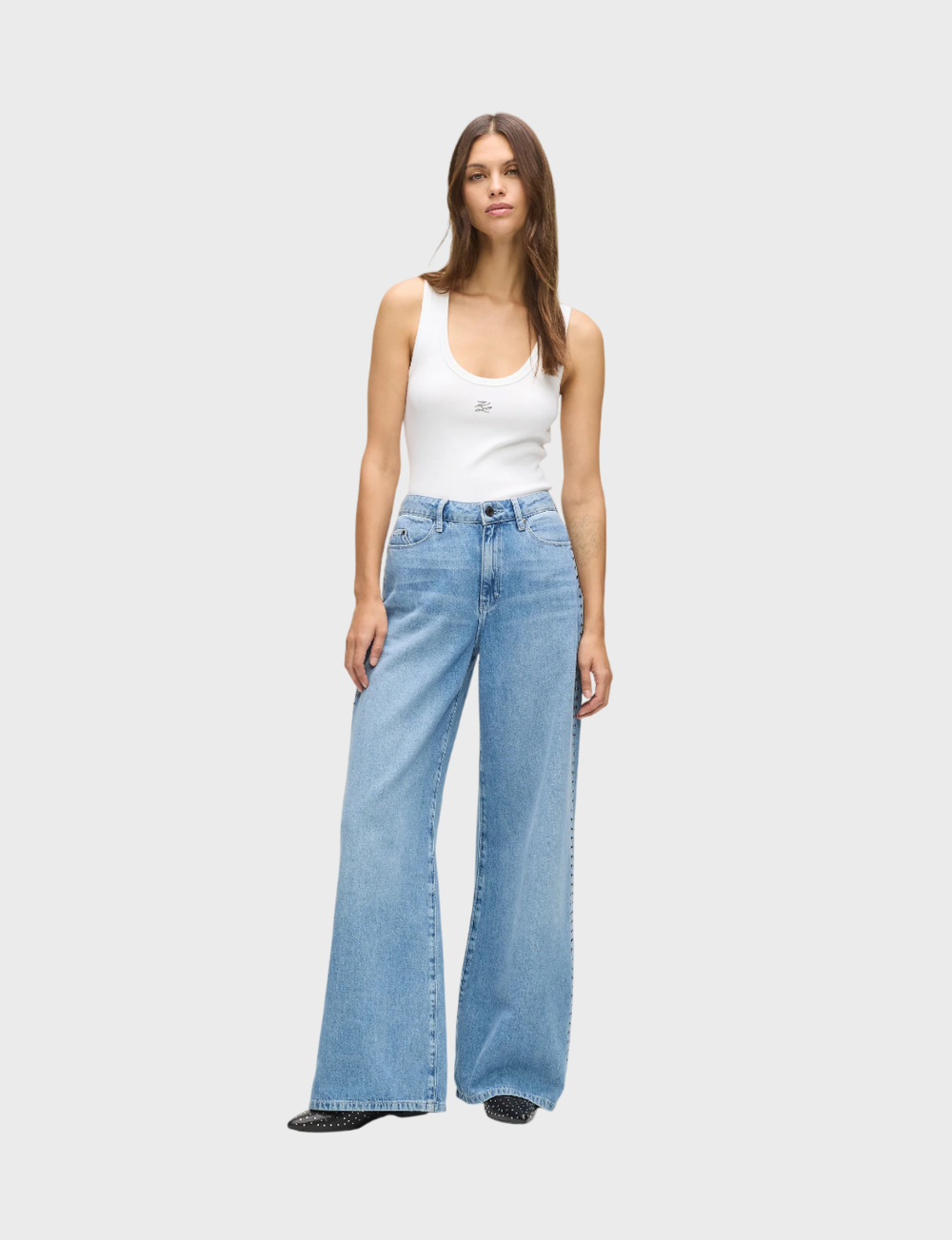 Джинсы KARL LAGERFELD Stud Detail Denim Pants