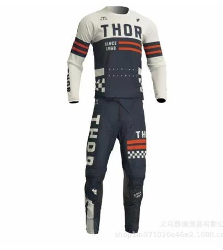 костюм кроссовый Thor бело-синий L