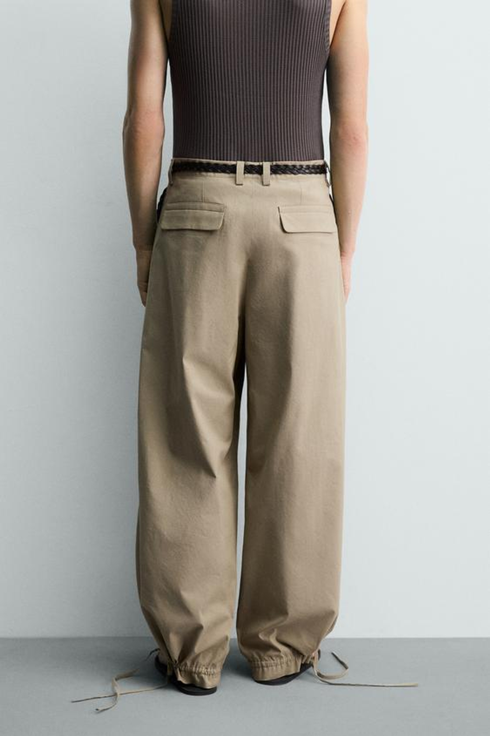 ZARA БРЮКИ BALLOON FIT С ЗАЩИПАМИ, РЫЖЕВАТО-КОРИЧНЕВЫЙ