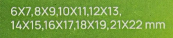 Ключи рожковые, набор 8пр. (6х7, 8х9, 10х11, 12х13, 14х15, 16х17, 18х19, 21х22мм) POMAGIER POM-5084P