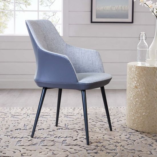 Стул с подлокотниками Frank, рогожка комби серый