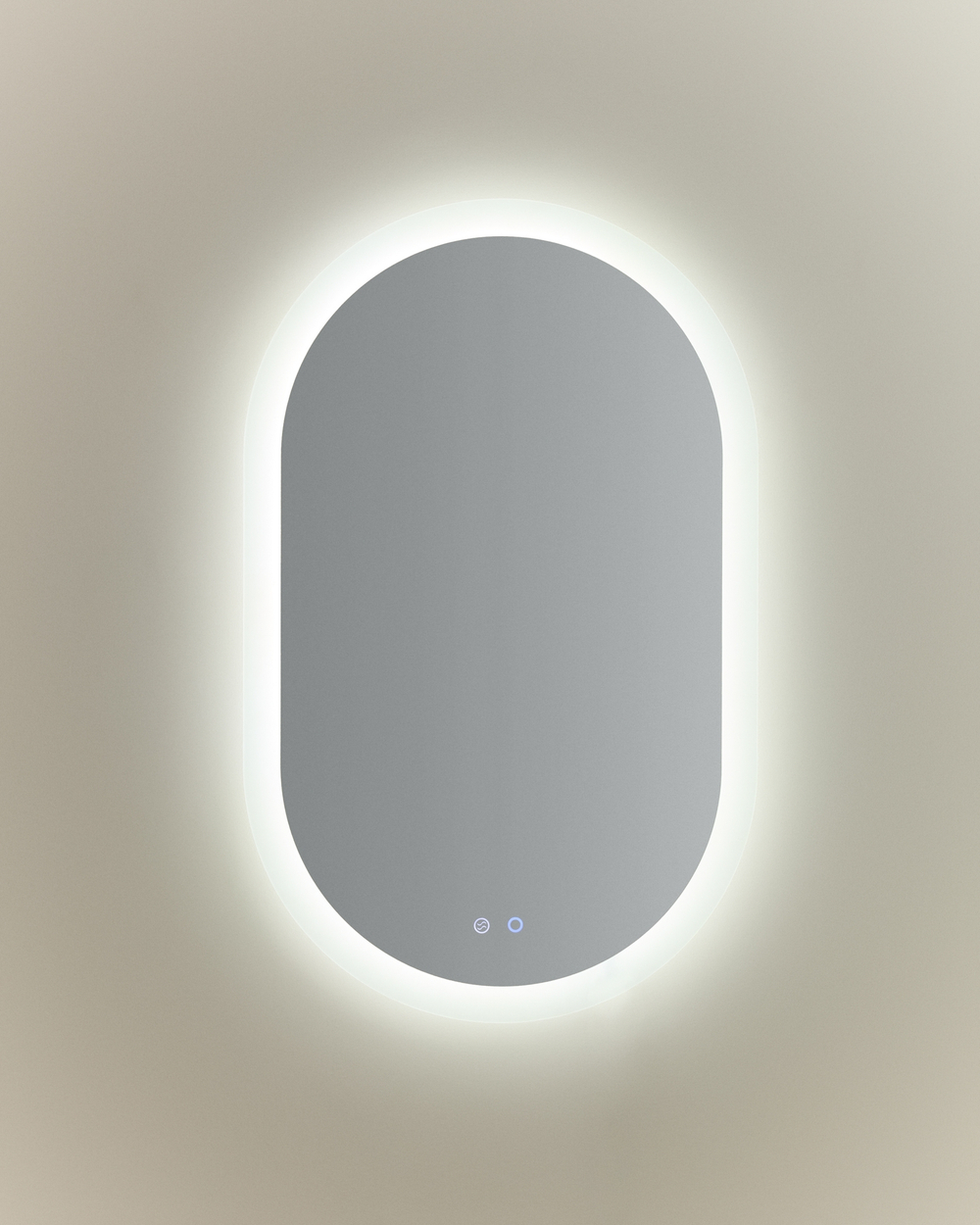 Овальное зеркало для ванной Mervi со LED подсветкой и защитой от запотевания 80 x 50 см