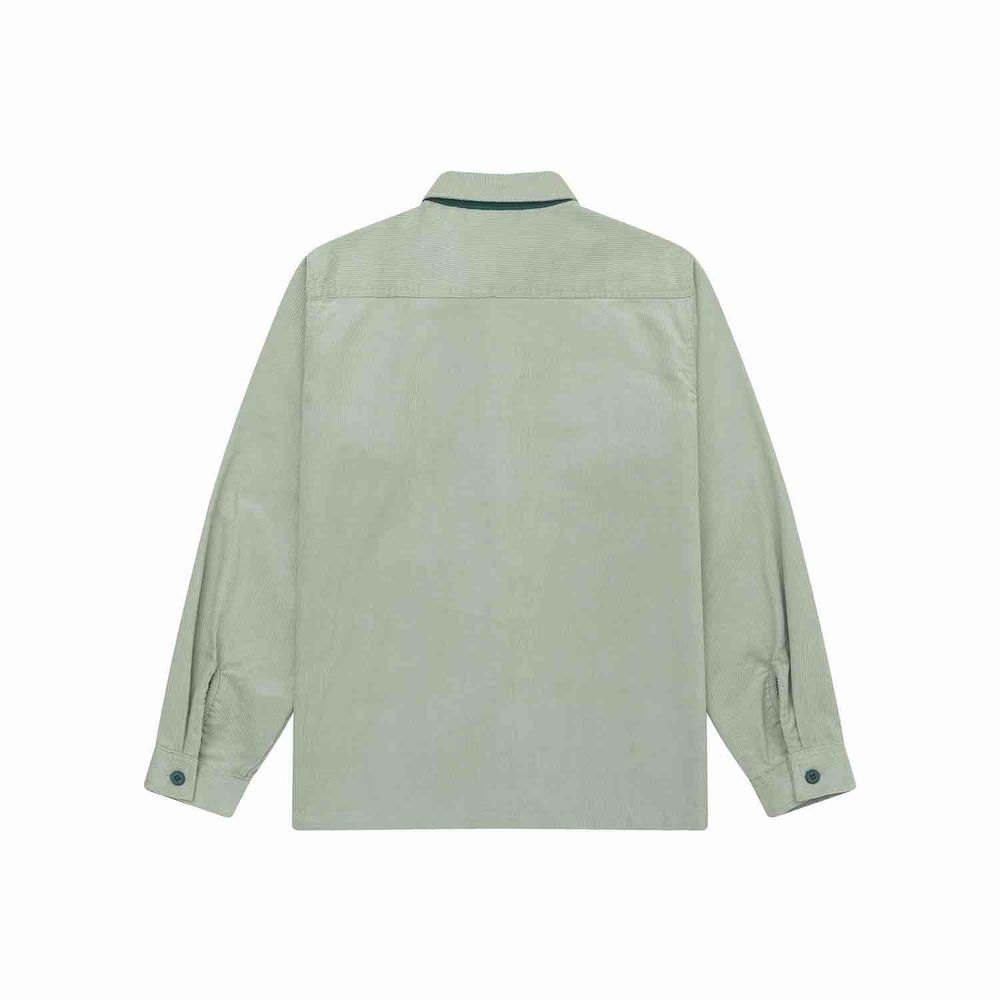 Рубашка Ymkashix Velvet Button темно-песочный / изумрудный