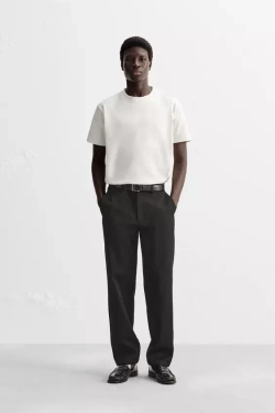 ZARA ФУТБОЛКА ИЗ ПЛОТНОЙ ТКАНИ, ЭКРЮ