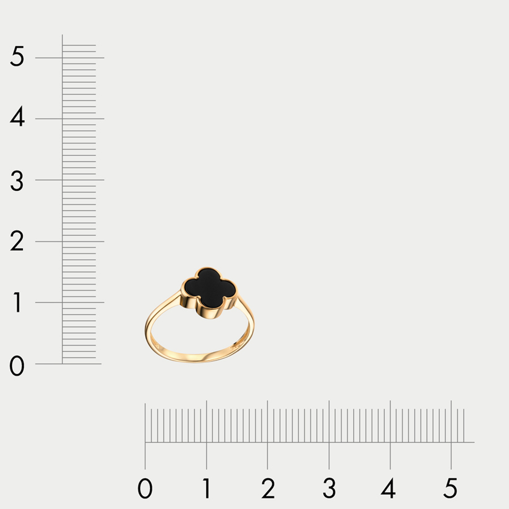 Кольцо женское из желтого золота 585 пробы с ониксом (арт. 20-20-0800-29713)