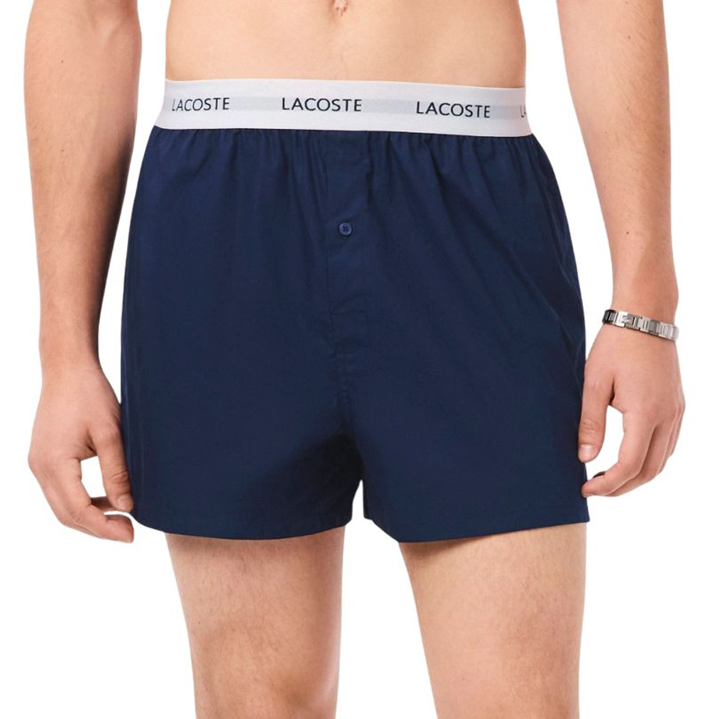 Боксерки теннисные Lacoste Cotton Poplin 3P - navy blue/green