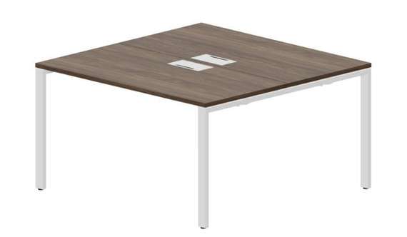 Составной стол Strike на 2 рабочих места 1380х1366х750мм (2 металлических аутлета)