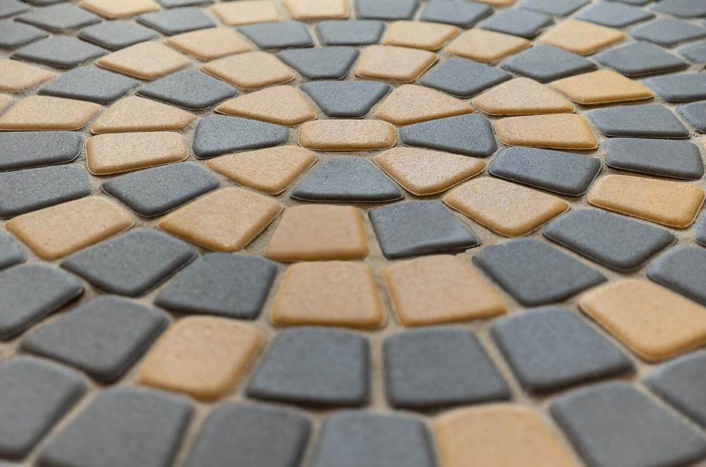 Тротуарная плитка Steingot Классика круговая, цвет Желтый, Стандарт, мультиформат, толщина 60 мм., прокрас верхний