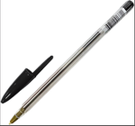 Ручка шариковая,прозр.корпус черная 1,0мм (DOLCE COSTO)