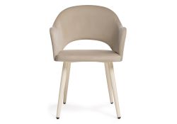 Стул на металлокаркасе Апри микровелюр 05 / бежевый глянец