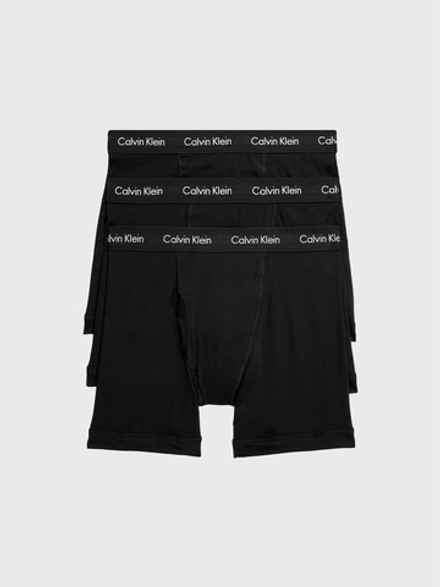 Мужские трусы Calvin Klein боксеры-брифы 3-Pack Cotton Stretch Black
