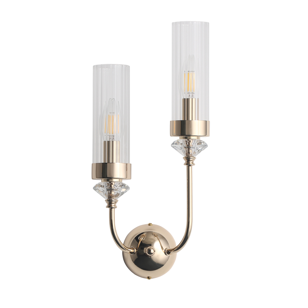 SL1402.201.02 Светильник настенный ST-Luce Латунь/Прозрачный E14*2 40W ЭЛЕГРА