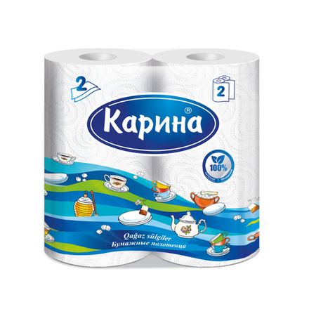 Бумажное полотенце Карина 2слоя 2 рулона