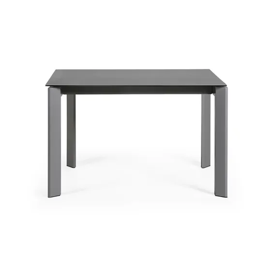 Стол раскладной Atta 120-180x80 см, антрацит, керамика Vulcano Roca