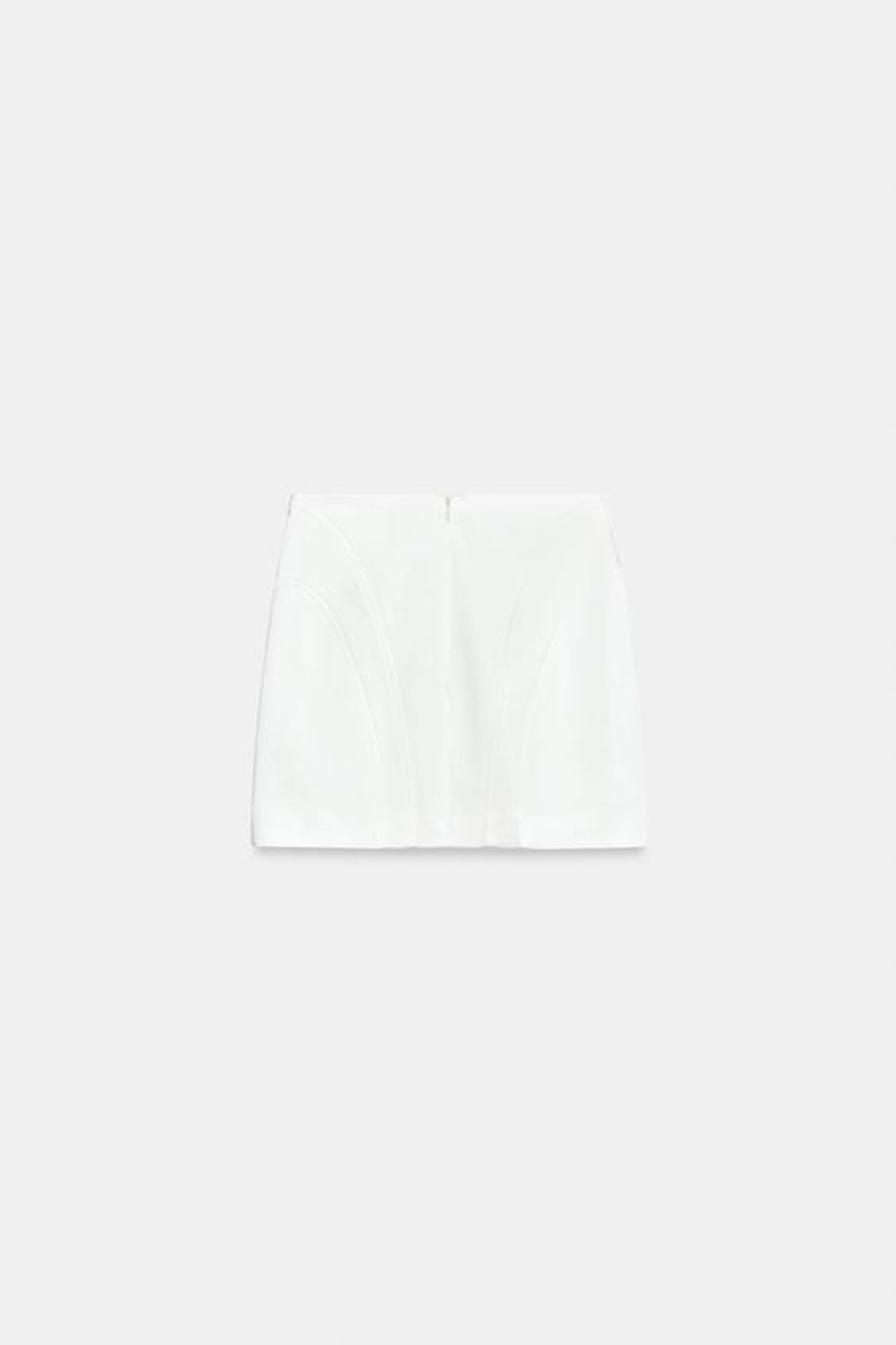 ZARA АТЛАСНАЯ МИНИ-ЮБКА, ЖЕЛТОВАТО-БЕЛЫЙ