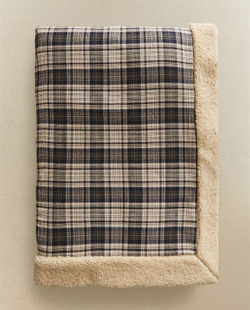 Zara Home - Плед с эффектом меха, синий, 140x190 см