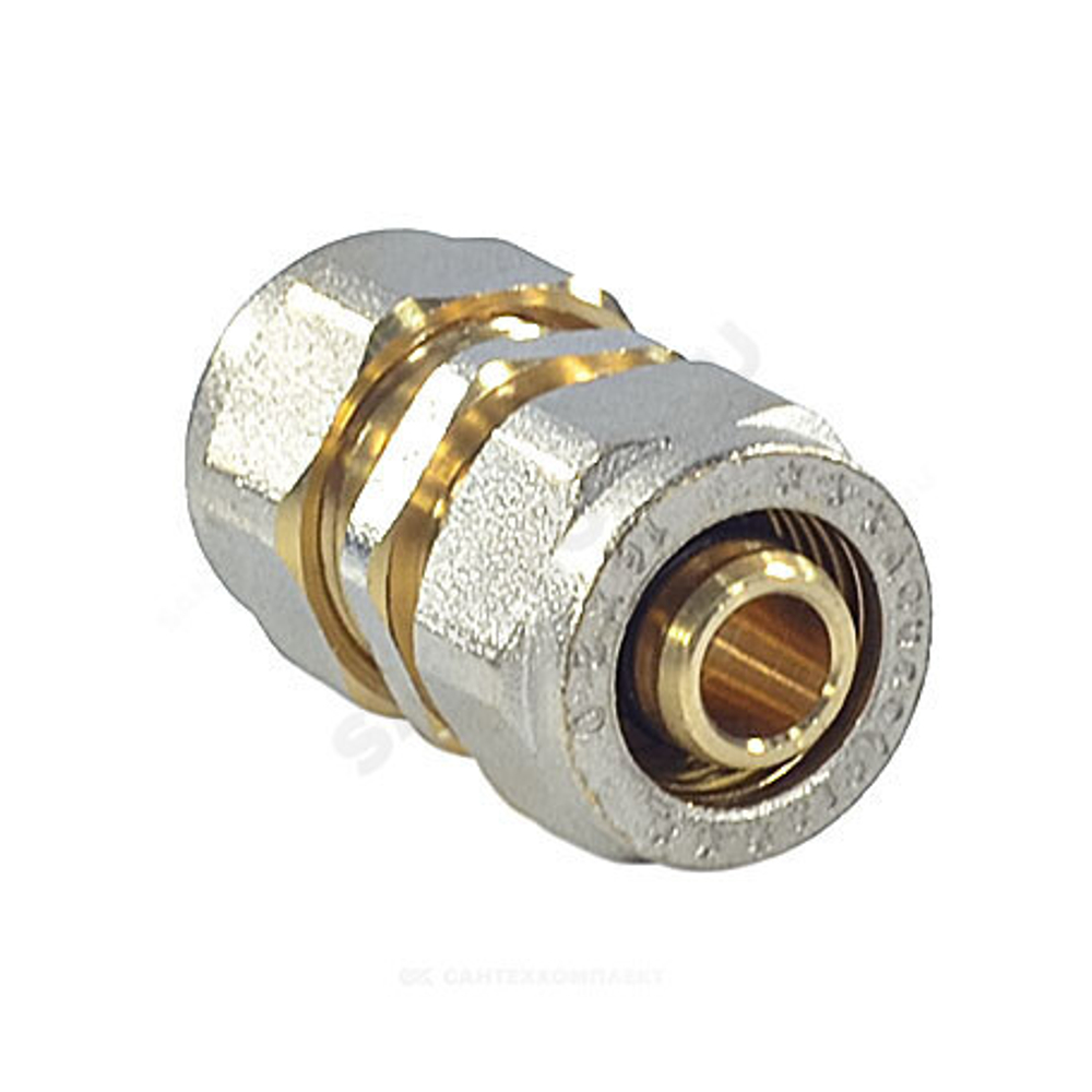 Муфта МП латунь никель обжим Дн 20 ГОСТ 32415-2013 7003 Aquasfera 7003-02