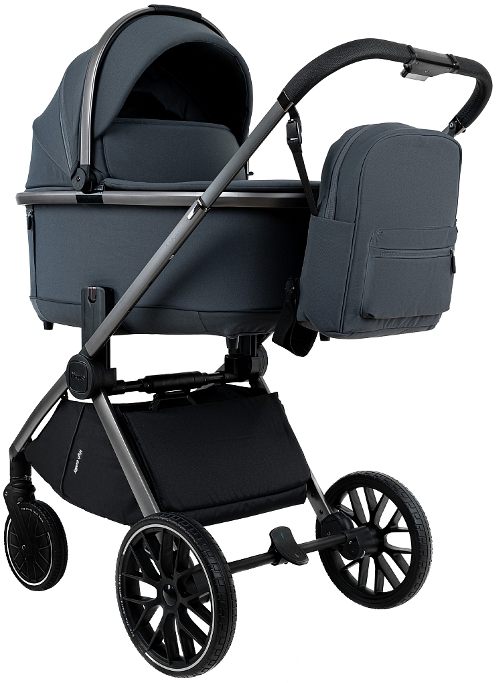 Детская коляска Pituso Mayla Plus 3 в 1 с автокреслом Santiso Pro Black Graphite