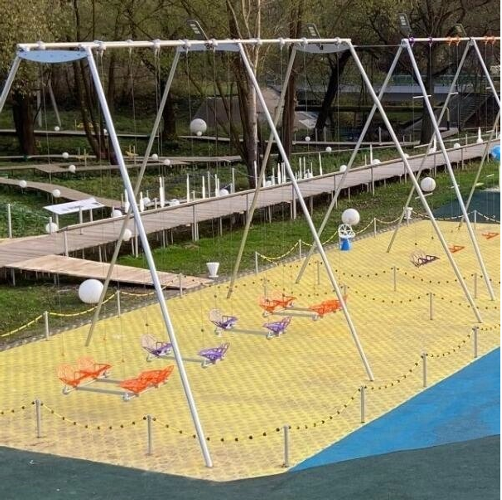 Качели парные усиленные непрозрачные высотой 650 см