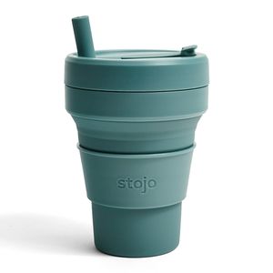 Стакан складной силиконовый Stojo Biggie Eucalyptus, 16 oz / 470 мл (уценка)