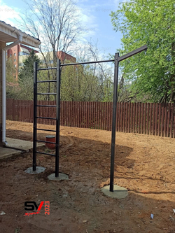 Монтаж уличной шведской стенки Sv Sport (3 вертикальных столба)