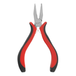 Длинногубцы прямые Mini, 130 мм, никелированные, авторазжим, двухкомпонентные рукоятки Matrix