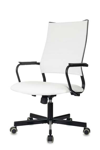 Кресло руководителя Бюрократ CH BALANCE белый экокожа крестов. металл черный