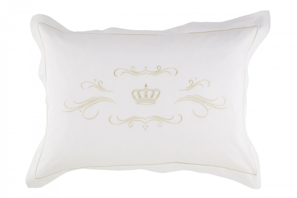 Наволочка 70х70 Christian Fischbacher Luxury Nights Crown 709 золотая вышивка Швейцария