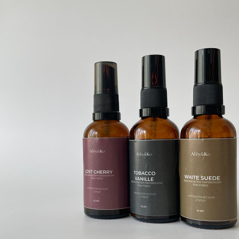 Набор интерьерных спреев Tobacco Vanille, Lost cherry, White suede