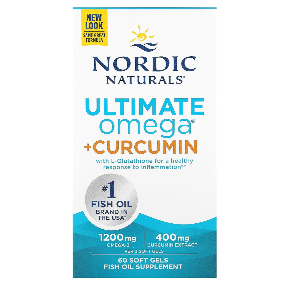 Nordic Naturals, Ultimate Omega + куркумин, 60 капсул