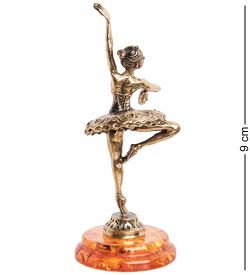Народные промыслы AM-1545 Фигурка «Балерина» (латунь, янтарь)