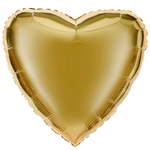 Фольгированный шар-сердце, металлик, серебро/золото, 46 см
