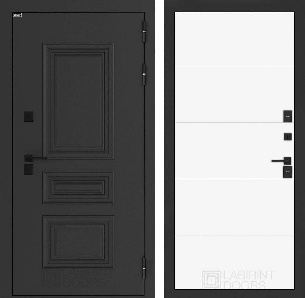 Дверь входная Лабиринт АЛЯСКА ЛАЙТ 13 Белый софт металлическая