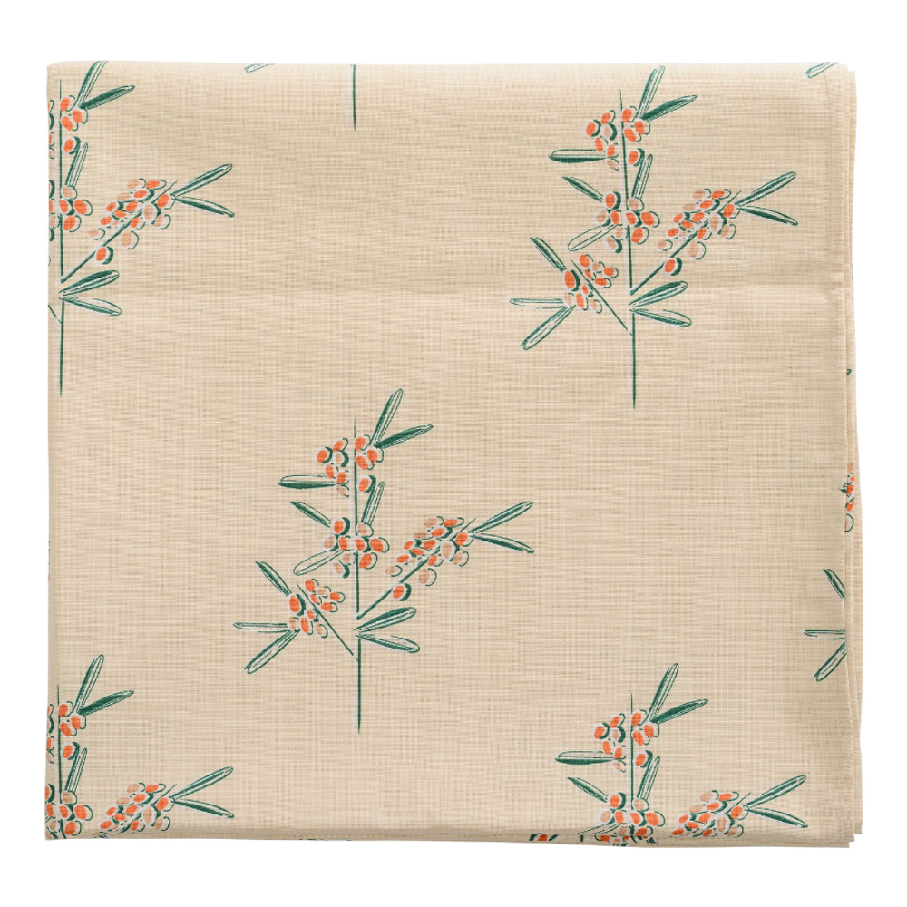 Скатерть на стол из хлопка с графичным принтом Обед рябинника Russian North, 170х170