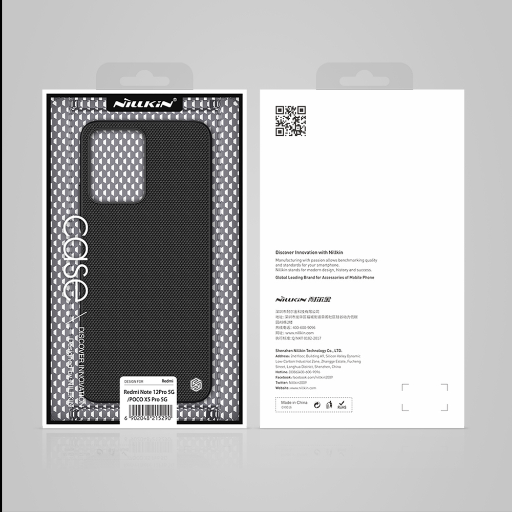 Тонкий текстурный чехол из нейлонового волокна от Nillkin для Xiaomi Redmi Note 12 Pro 5G и POCO X5 Pro 5G, серия Textured Case
