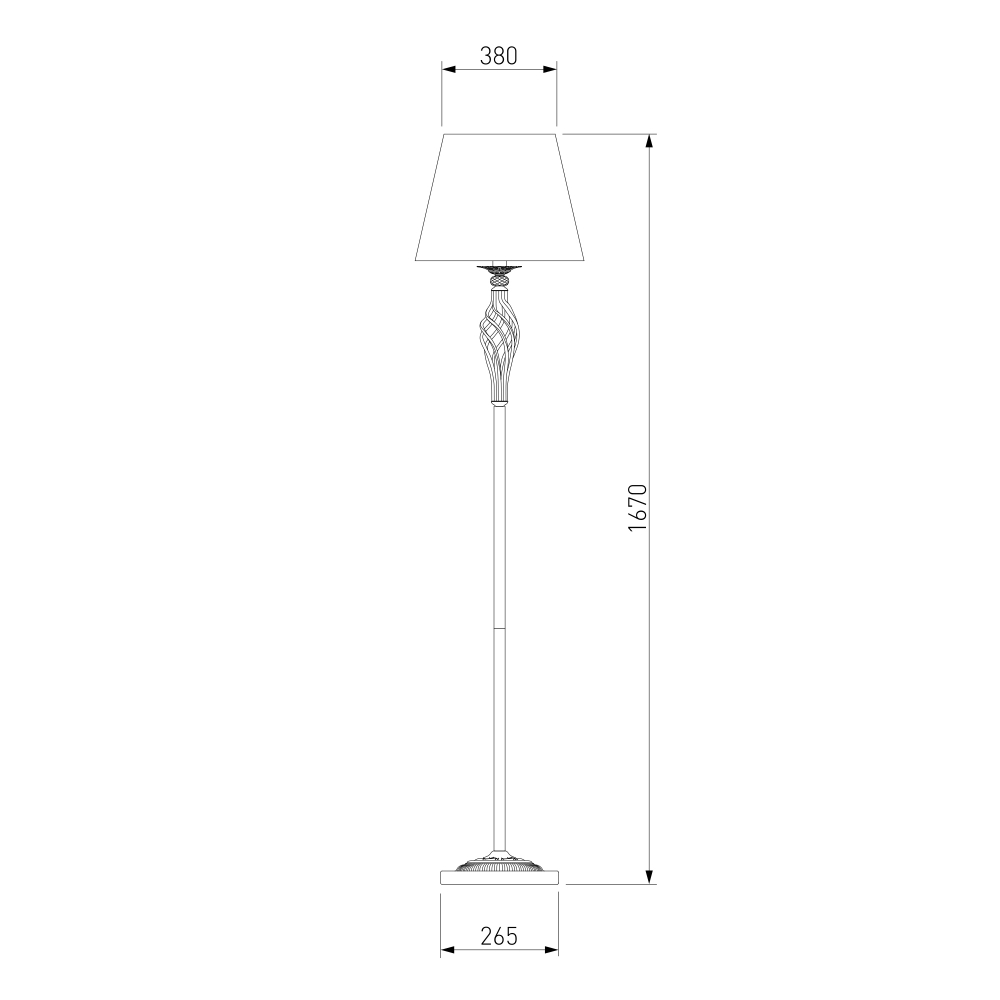 Торшер с абажуром белый с золотом 01003/1 белый с золотом
