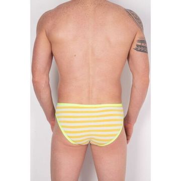 Мужские трусы брифы белые в желтую полоску Cosmos Colors FC40_YW