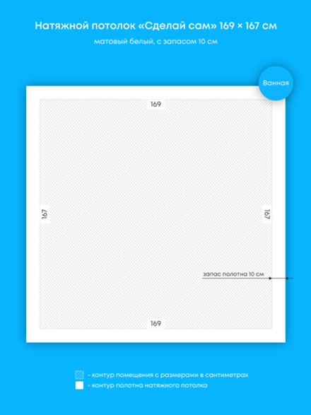 Натяжные потолки: 2.8 м2, 1 м2