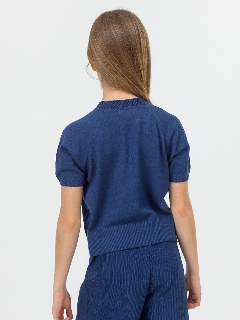 Джемпер для девочки в школу AT1020 сапфировый