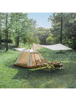 Палатка Naturehike Ango Picnic CNK2450WS021 трёхместная c навесом бежевая c черным