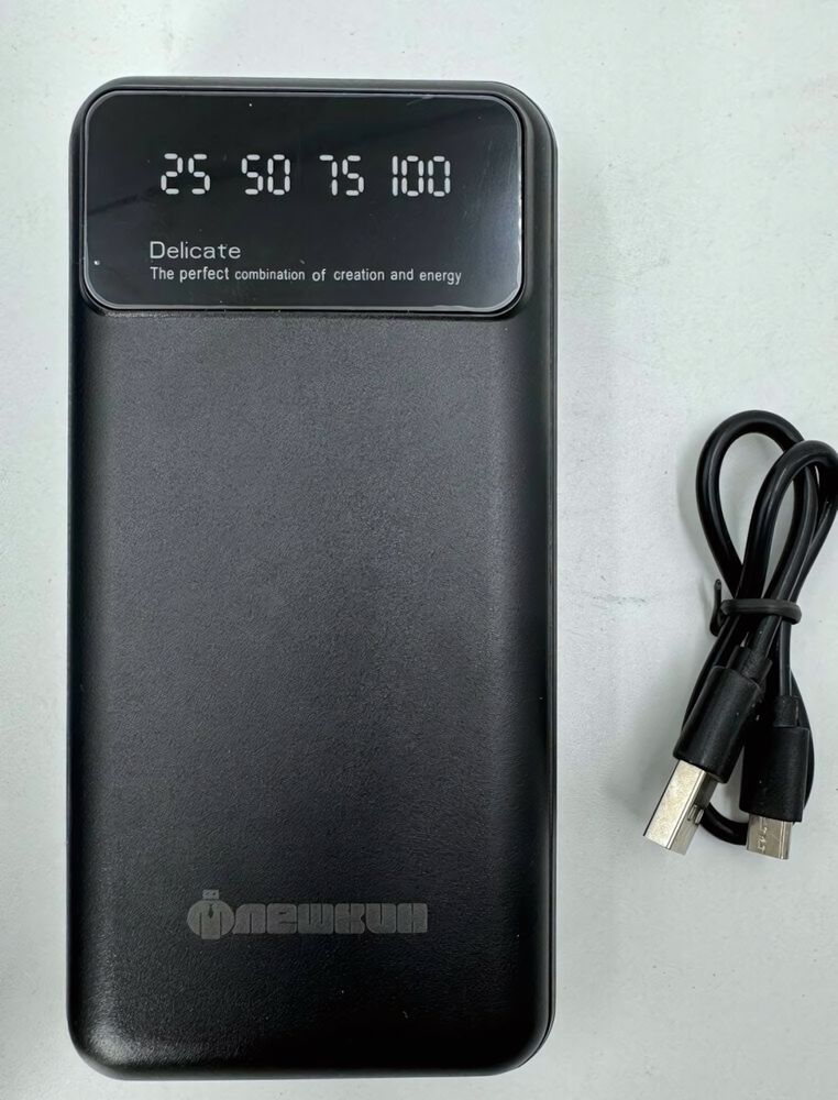 Внешний аккумулятор Флешкин 20000mAh, 2.1A, MicroUSB/Type-C+2xUSB, фонарик Black