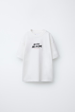 ZARA ФУТБОЛКА С НАДПИСЬЮ "CRAZY LITTLE THING CALLED LOVE" © FREDDIE MERCURY, БЕЛЫЙ