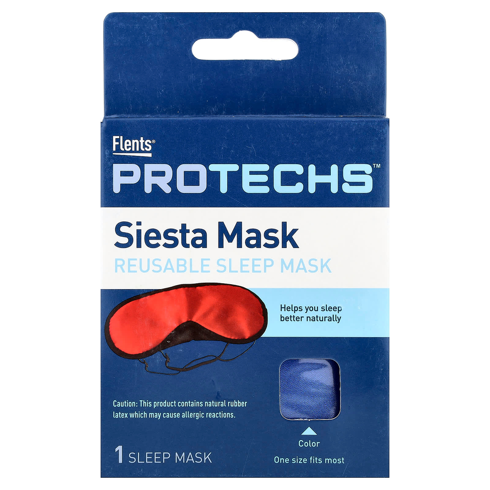 Flents, ProTechs™, Siesta Mask, многоразовая маска для сна, один размер подходит для большинства людей, 1 шт.