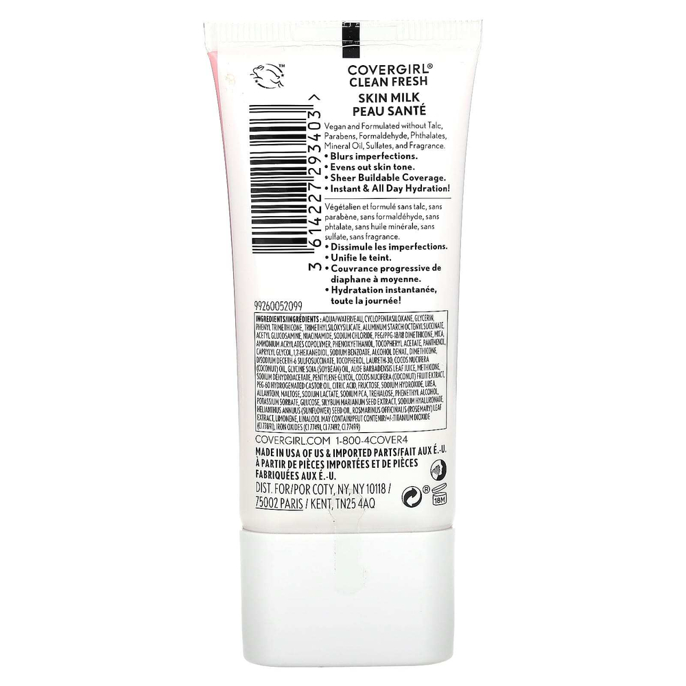 Covergirl, Clean Fresh, Skin Milk, питательный тональный крем, 510 фарфоровый, 30 мл (1 жидк. унция)